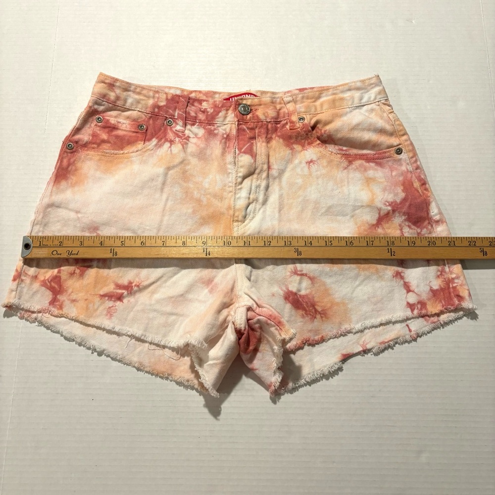 UNIONBAY Callie High Rise Tie‎ Dye Pink Orange Shorts Junior Size 11 - Picture 8 of 15